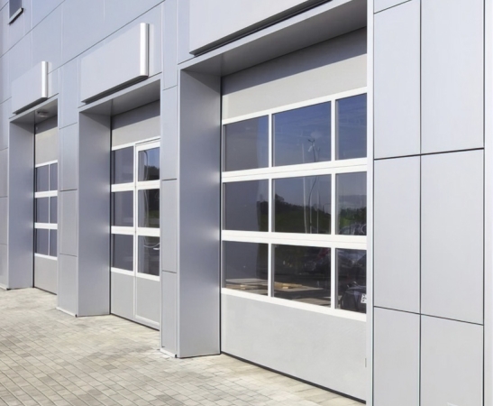 Панорамные ворота Алютех Alutrend в Новопавловске